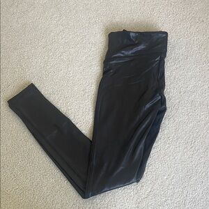 Spanx black faux leather-look legging. Size small